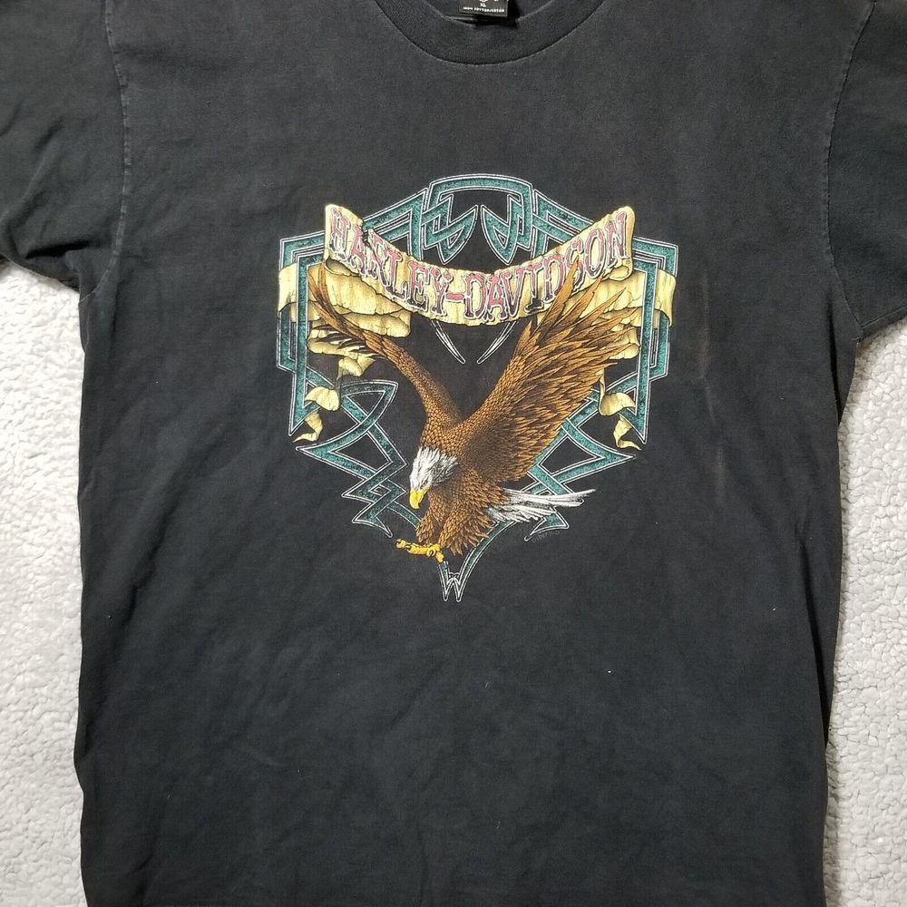 Harley Davidson men's XL vintage 1997 wash worn shirt eagle tribal St Paul MN - Picture 3 of 13
